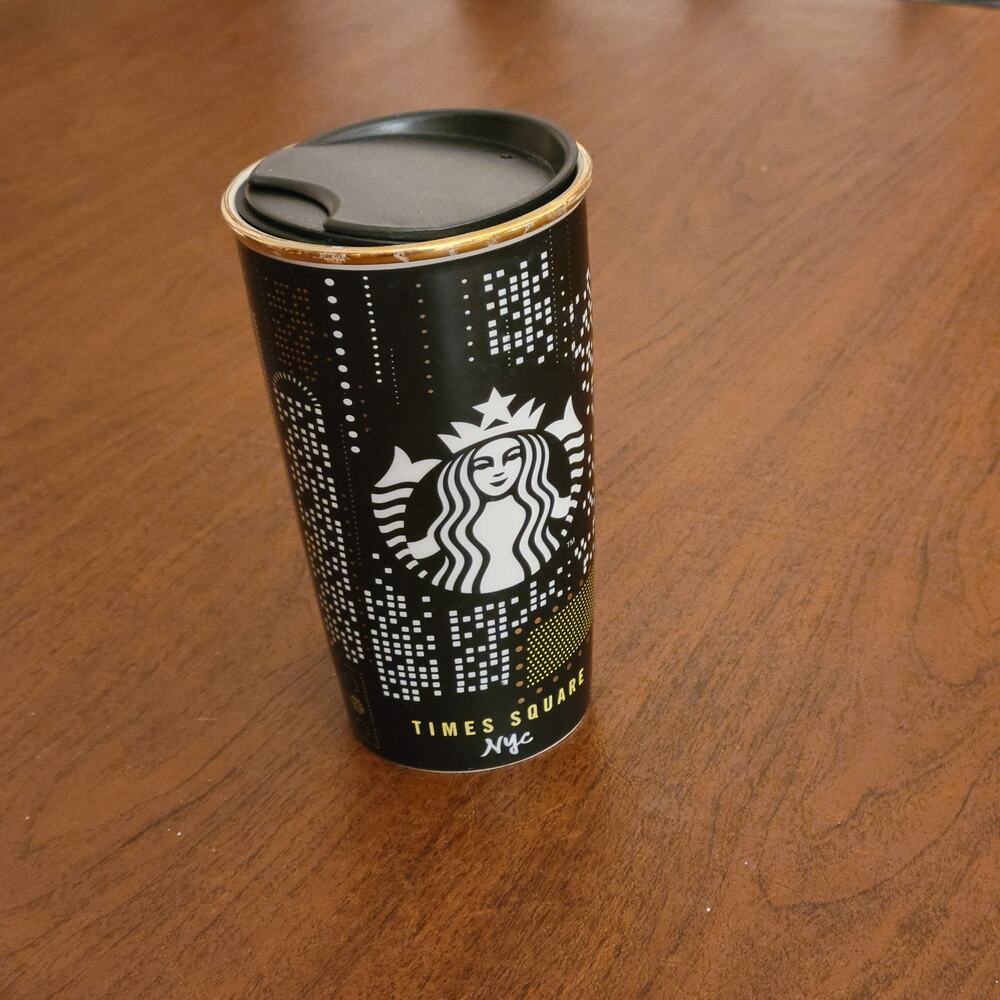 Starbucks Times Square New York City 2015 Ceramic Tumbler Travel Mug Broadway